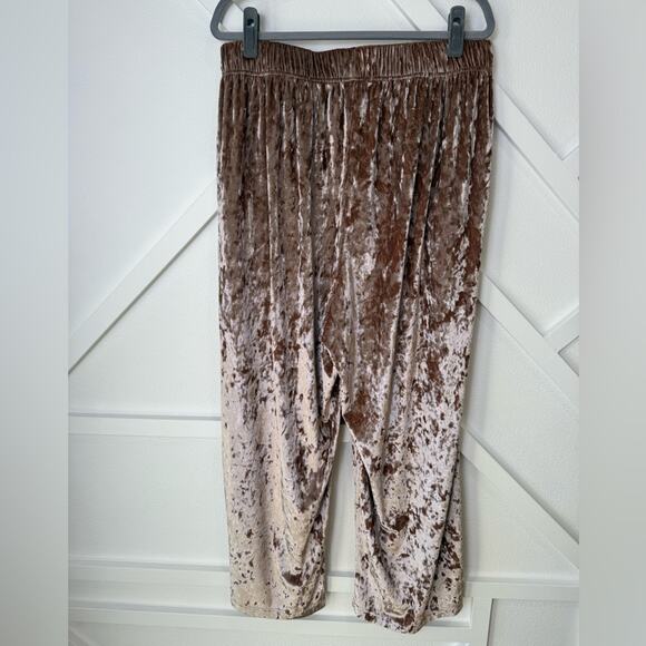 Fabletics Go-To Crushed Velour Wide Leg Pant Teddy Pink Size 1X - Picture 4 of 9